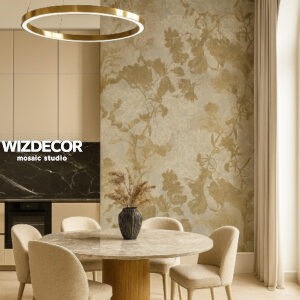Artistic mosaic panel for interior design